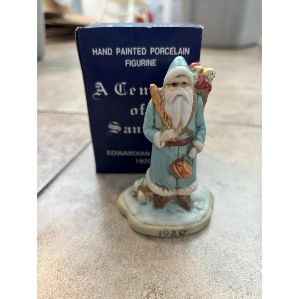 A Century of Santas Porcelain Figurines Set of 5 1880-1940 Vintage Christmas